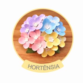 Flor Hortênsia- Arquivos para Impressão e Recorte com Pinturas Digitais...